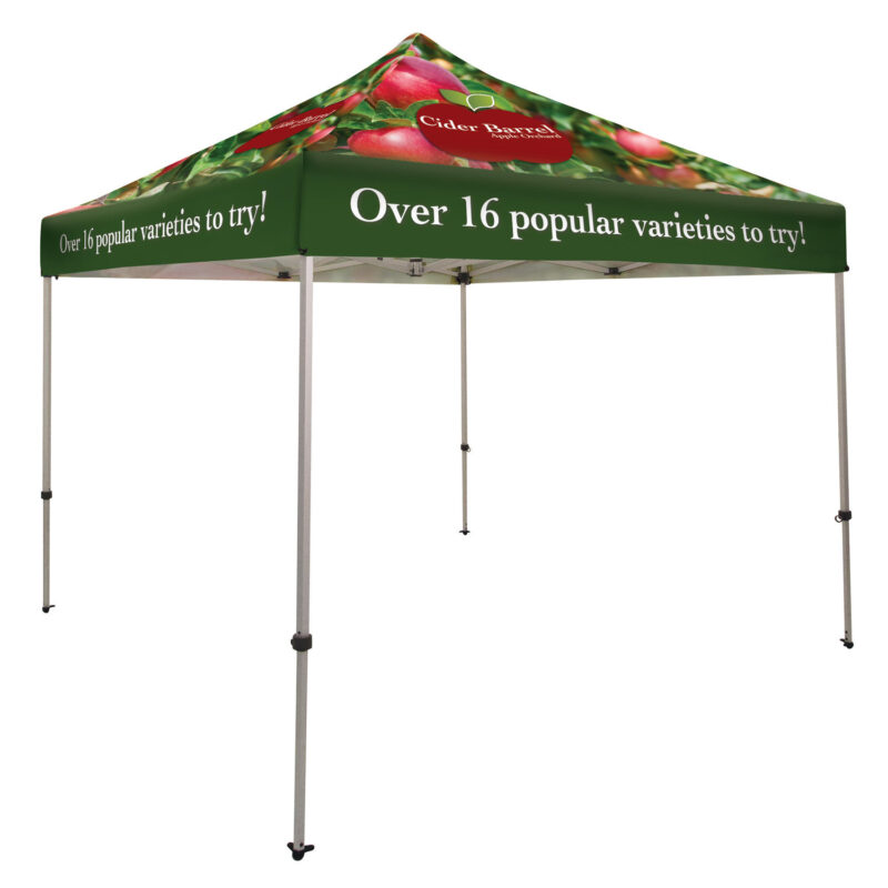 Tent with Dye-Sublimated Printing - 10-ft. Square Tent with Dye-Sublimated Printing and Collapsible Frame - 10-ft. Sq.