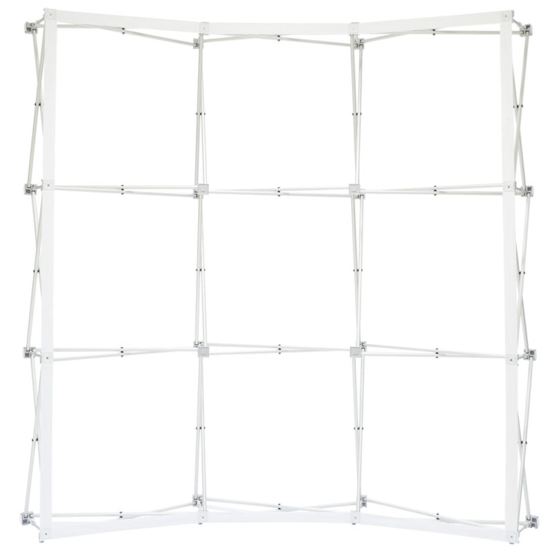 9-Quadrant, Aluminum Frame for an 8-ft. wide Curved Tension-Fabric Pop-Up Display 9-Quadrant, Collapsible Aluminum Frame for an 8-ft. wide Curved Tension-Fabric Pop-Up Display